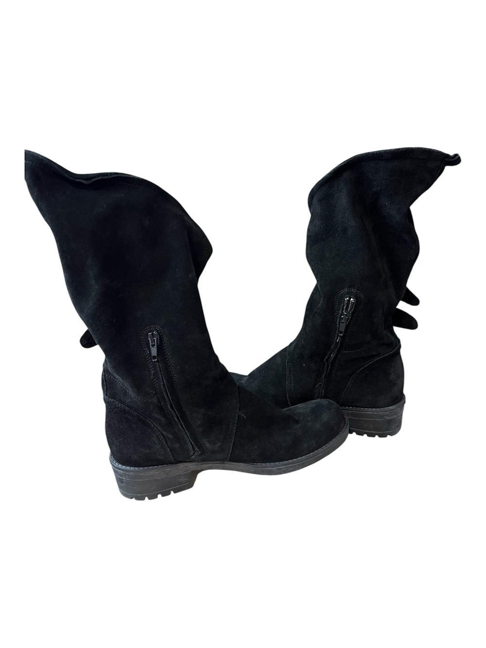 Coolway Alida Black Suede Triple Buckle Slouchy Boots Size 40 / US 9 Biker Goth - Picture 4 of 6